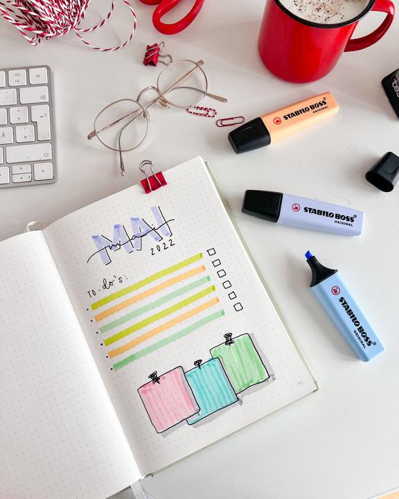 Immagine prodotto STABILO Leuchtmarker Boss Original (Blu polveroso, 5 mm, 10 x)