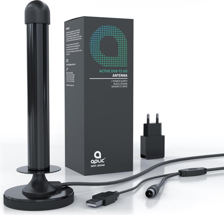 Produktbild Aplic DVB-T2 HD Antenne aktiv (Stabantenne, 25 dB, DVB-T / -T2)