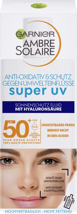 Garnier Ambre Solaire Sensitive expert+ Anti-Oxidative Super UV (Crème solaire visage, SPF 50+, 40 ml, 150 g)