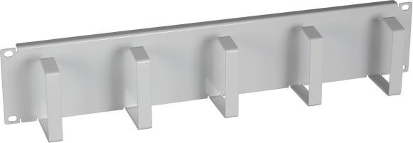 Immagine prodotto EFB Elektronik Pannello di gestione cavi 2U da 19", 5 staffe, acciaio RAL9035 Per una gestione ordinata e chiara