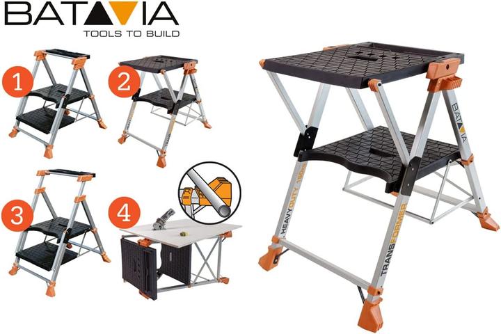 Actual product image Batavia 4-in-1 Workbench & Step Ladder Transformer (70 cm, 16 cm)