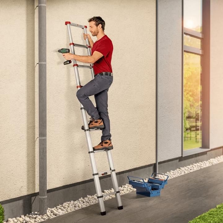Actual product image Hailo FlexLine, aluminium safety telescopic ladder, 9 rungs (Single ladder, 264 cm)
