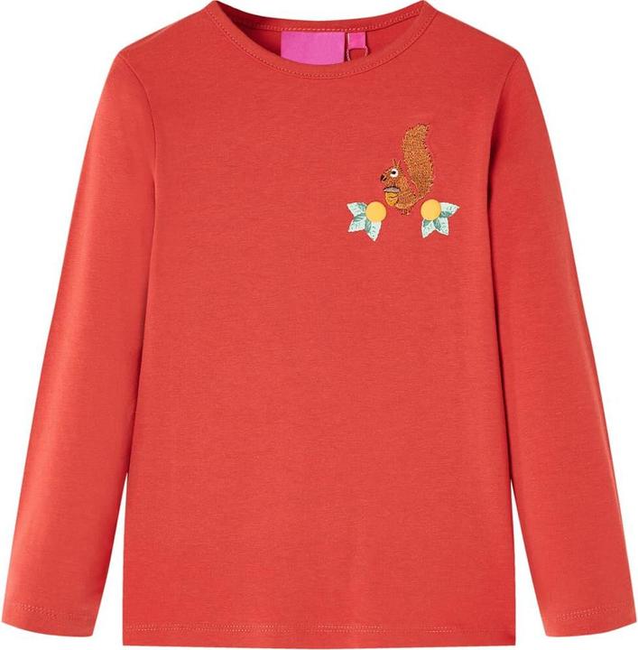 Actual product image VidaXL Children's long-sleeved shirt dark red 92,Material: 95 % cotton. 5 (92)