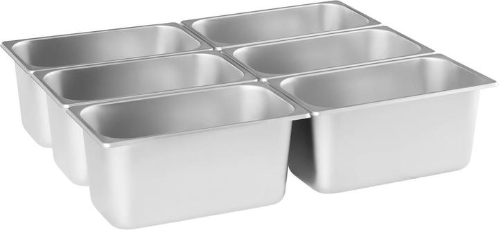 Produktbild Royal Catering Bain Marie 2.000 W 6 1 3 GN Behälter Speisenwärmer Wasserbad Edelstahl LCD