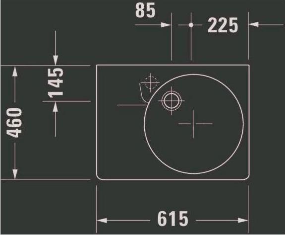 Actual product image Duravit Universal bowl SCOLA m ÜL HLB 615x460mm 1 HL Be right white (460 mm, 615 mm)