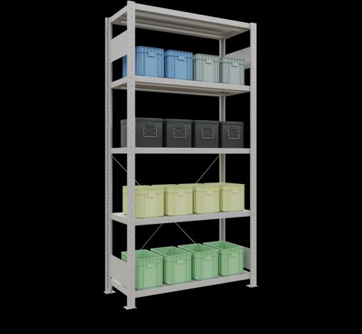 Produktbild Schulte Lagertechnik Stecksystem Grundregal MULTIplus330 mit Kreuzstrebe