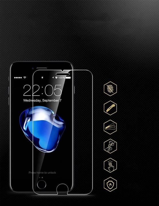 Immagine prodotto Apfelkiste - Panzer Glas Displayschutzfolie mit Montagerahmen (2er Set) (2 Pezzo/i, Apple iPhone SE, Apple iPhone 6s, Apple iPhone 8, Apple iPhone 7)
