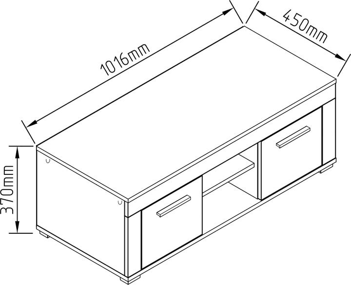 Actual product image VCM Wood TV Lowboard Furniture TV Usilo L (102 x 45 x 37 cm)
