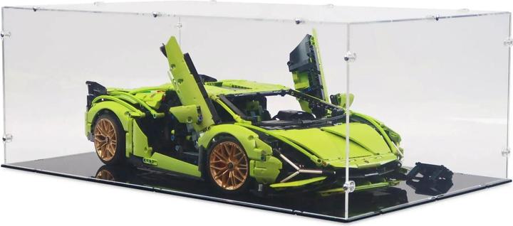 Actual product image iDisplayit Acrylic display XL for LEGO® 42083 Bugatti Chiron (With black base)