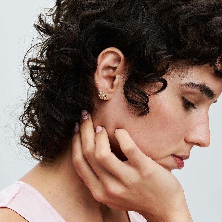 Image du produit Pandora Boucles d'oreilles Infinity en forme de coeur étincelantes (Alliage métallique plaqué or)