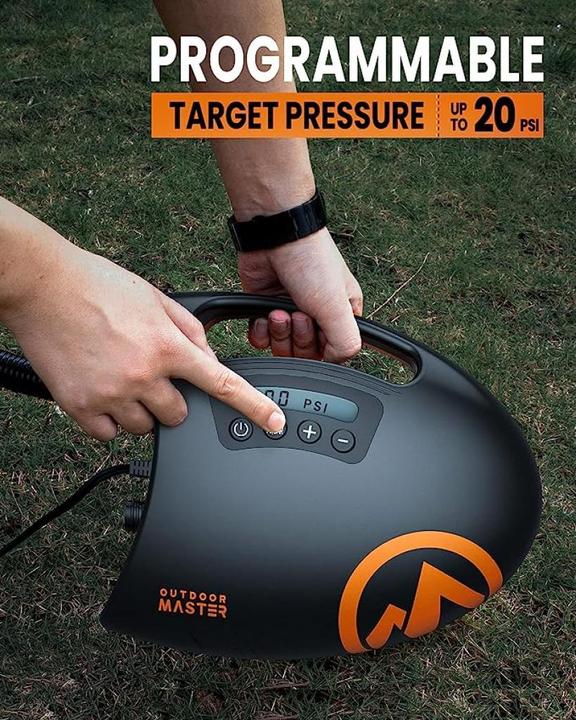 Produktbild Outdoor Master The Shark Elektrische Luftpumpe SUP Pumpe Hochdruck mit 20PSI 12V DC