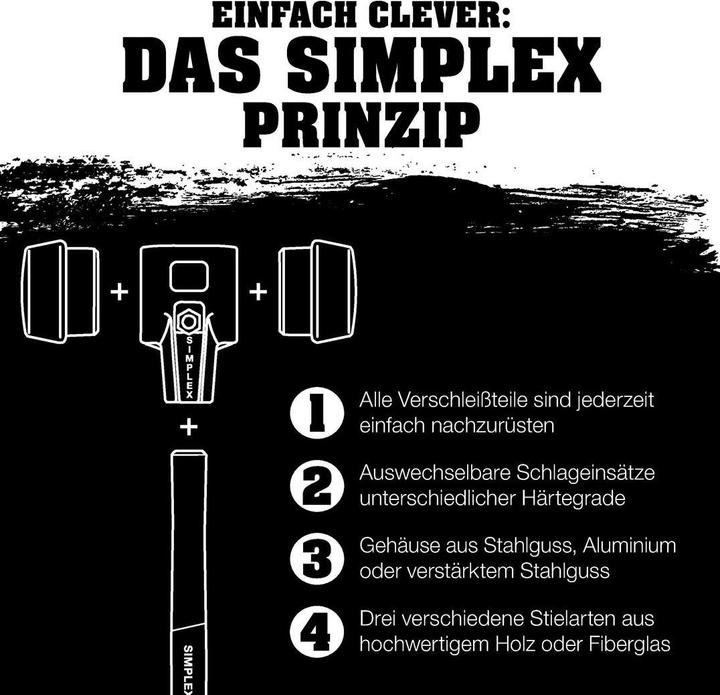 Actual product image Halder SIMPLEX-Plusbox starter kit, SIMPLEX soft-face mallet D60, rubber composition with stand / (2600 g)