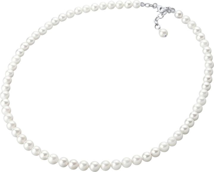 Elli Perle, Perlenkette (Muschelkernperlen, 925er Sterling Silber, Edelstahl, No stone, 42 cm)