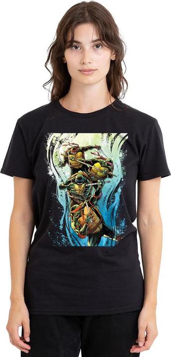 Actual product image Teenage Mutant NT Unisex Adult Cool Rainbow Warriors T-Shirt (XXL)