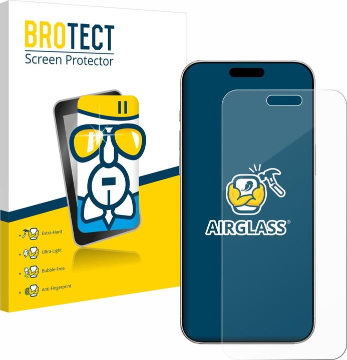 BROTECT Protective glass screen protector clear (1 Piece, Apple iPhone 16 Plus)