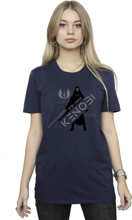 Actual product image Star Wars Womens/Ladies Obi-Wan Kenobi Jedi Knight Cotton Boyfriend T-Shirt (L)