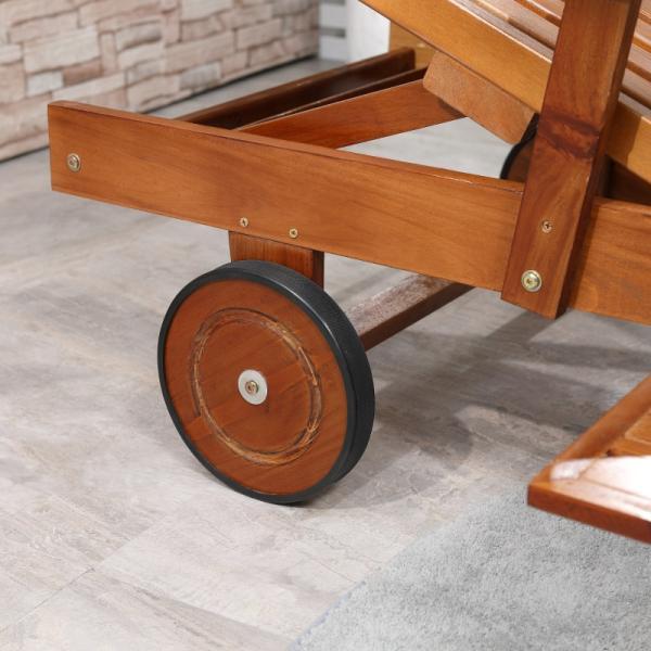 Actual product image Outsunny Folding garden deckchair made of fir wood (195 cm)