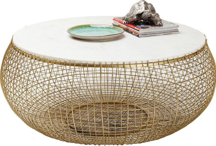 Produktbild Kare Design Couchtisch Cesta Marmor Gold Ø100cm (Ø 102 x 42 cm)
