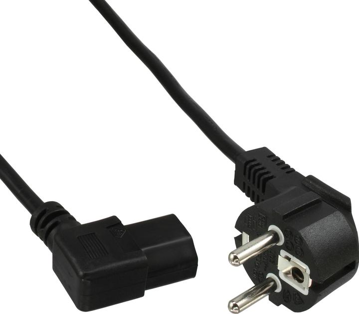 InLine Stromkabel CEE 7/7 (M) gewinkelt bis IEC 60320 C13 links gewinkelt