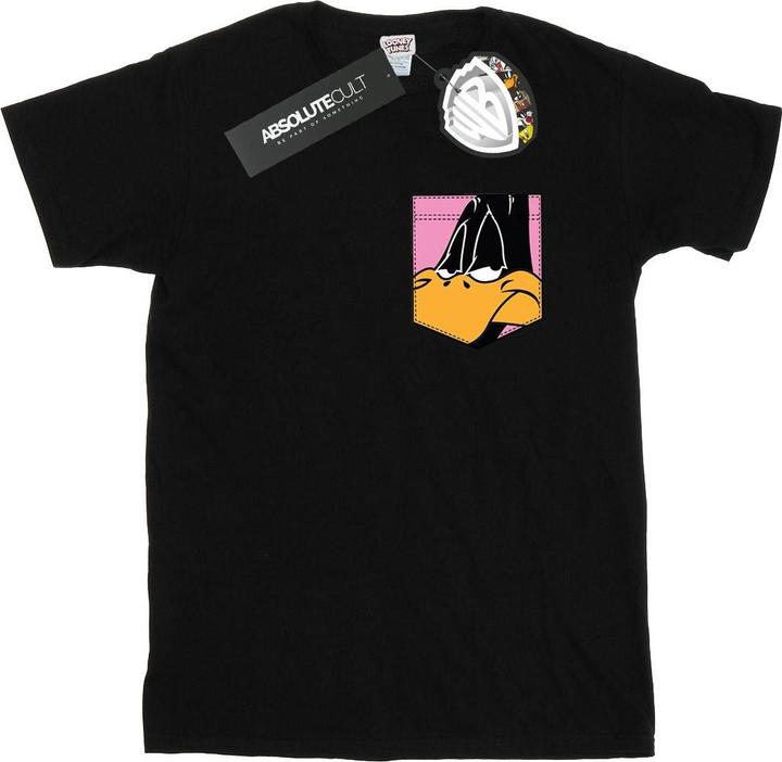 Immagine prodotto Looney Tunes Daffy Duck Face Faux Pocket Maglietta Uomo (3XL)