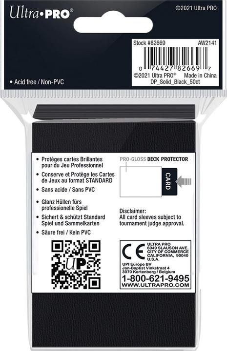Actual product image Ultra Pro Deck Protector Card Sleeves Solid Black (50)