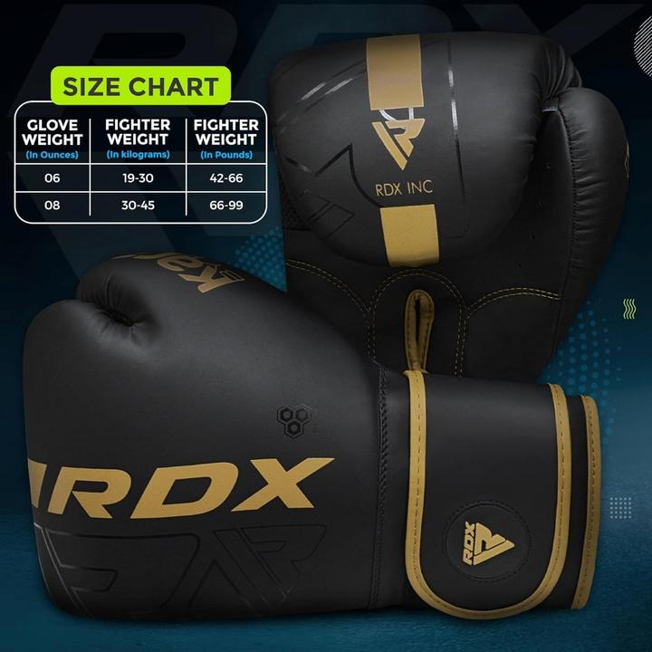 Immagine prodotto Rdx Guantoni Da Boxe F6 Oro Opaco (6 OZ, 10)