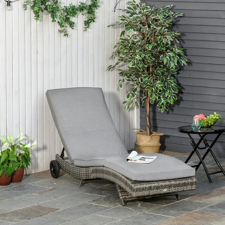 Immagine prodotto Outsunny Lettino da giardino con ruote (207 cm)