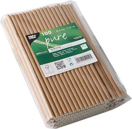 Actual product image Papstar 100 Straws pure brown (100 x)