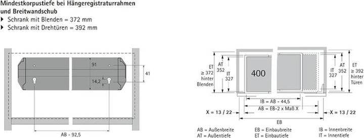 Actual product image Hettich Hanging file frames for cabinet walls (1 pcs.)