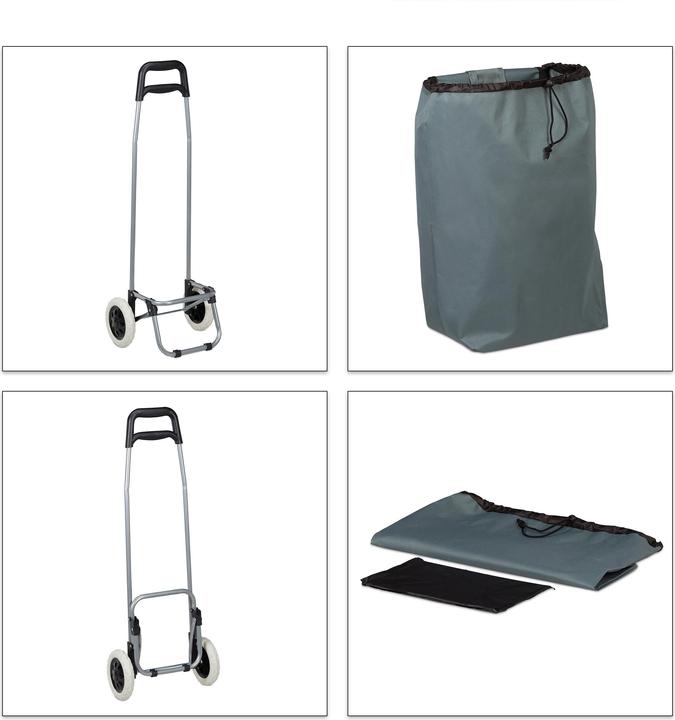 Actual product image Relaxdays Folding Shopping Trolley, Removable 28L Tote