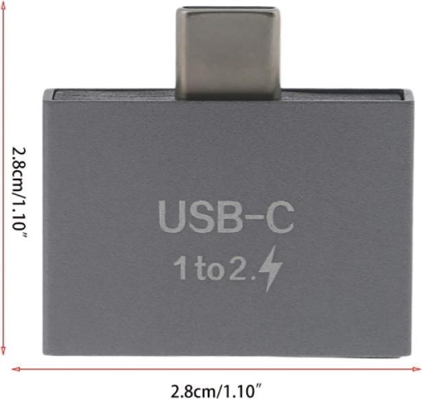 Actual product image PowerGuard USB-C to Double USB-C Splitter Charge Adapter (USB Type C, USB Type C)