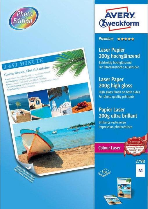 Produktbild Avery Premium Colour Laser Papier (200 g/m², A4, 100 x)