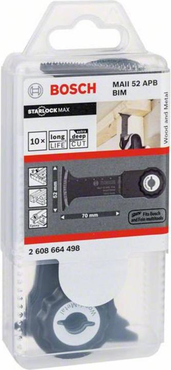 Actual product image Bosch Professional Zubehör BIM plunge cut saw blade MAII 52 APB, Wood and Metal, 70 x 52 mm, pack of 10