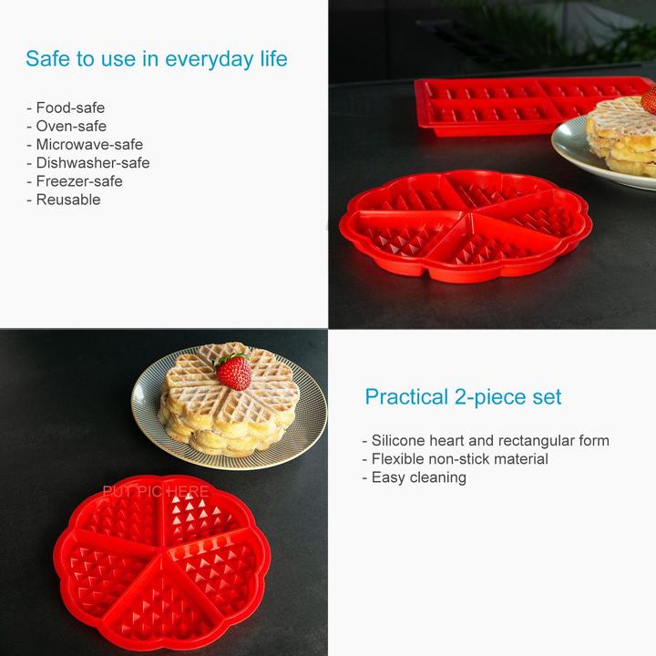 Image du produit Intirilife 2er Set Silikon Waffelformen (18.50 cm)
