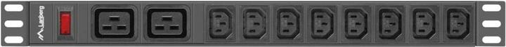 Productafbeelding Lanberg PDU-02I1908I-0200-C20-BK Stroomverdelingseenheid (PDU) 10 AC-uitgangen 1U