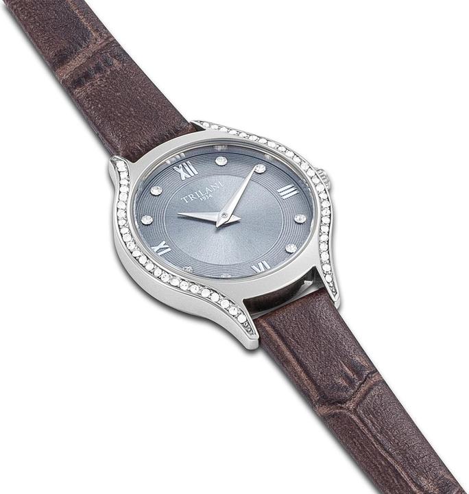 Actual product image Trilani Ladies Quartz Watch Real Leather Grey - 30496 (Analogue wristwatch, 26 mm)