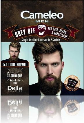Delia Cosmetics Cameleo - Hair Paint For Men Middle Brown. No Gray Hair. Good Coverage. 2x15ml