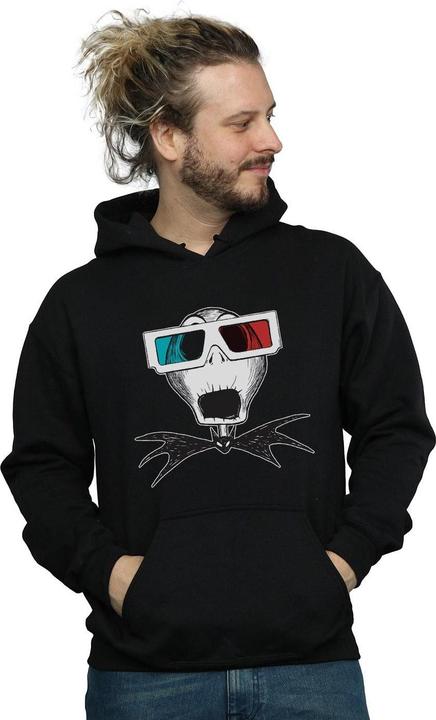 Actual product image Disney Mens Nightmare Before Christmas Jack Skellington 3D Glasses Hoodie (L)