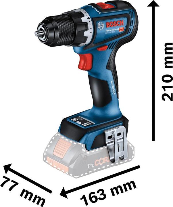 Actual product image Bosch Professional GSR 18V-90 C (Rechargeable battery operated)