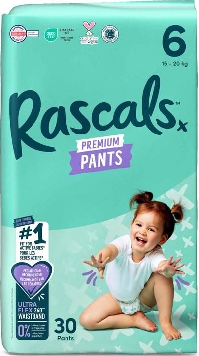 Rascals Premium Pants (Size 6, Pack, 30 Piece)