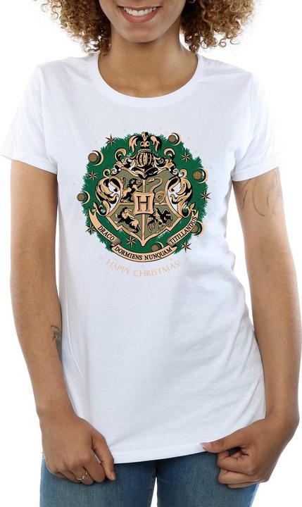 Actual product image Womens/Ladies Christmas Wreath Cotton T-Shirt (S)