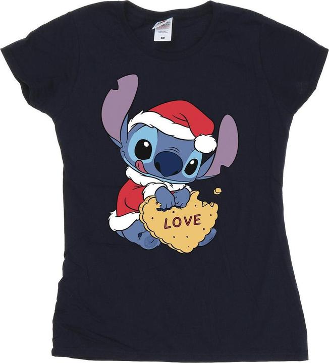 Immagine prodotto Disney Lilo And Stitch Christmas Love Biscuit Maglietta Donna (L)
