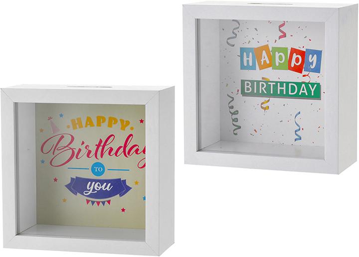 Immagine prodotto Roost Salvadanaio Compleanno 53194 Legno, ass. 14x14x6cm (14 x 14 x 6 cm)