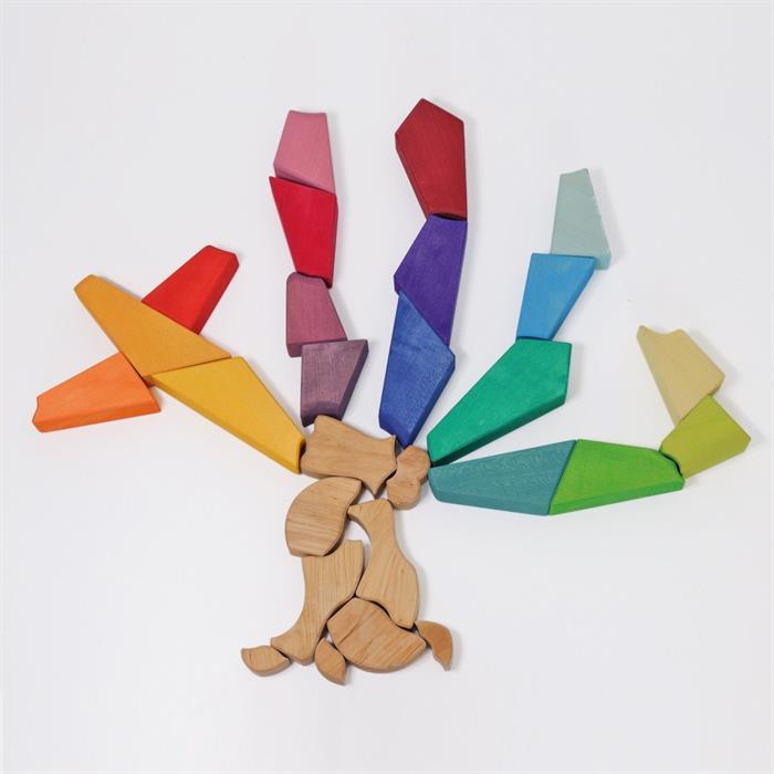 Actual product image Grimm's Building game rainbow lion