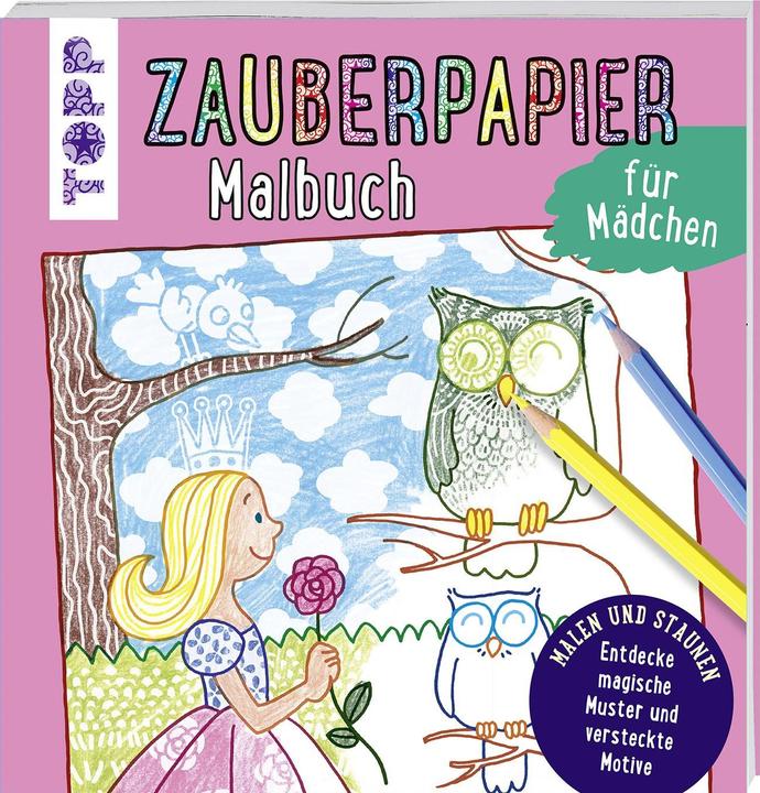 Magic paper coloring book for girls