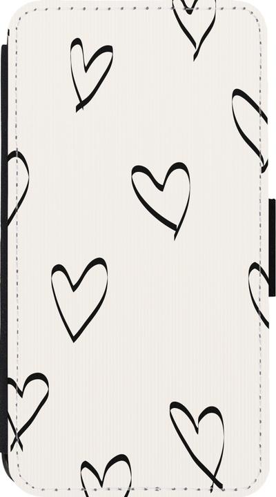 Actual product image PhoneLook Coque Wallet noir Valentine 2023 minimalist hearts (Apple iPhone 13 mini)