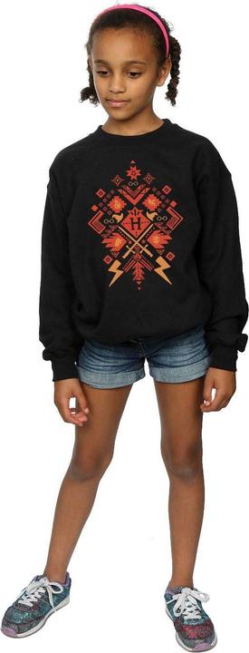 Actual product image Girls Christmas Fair Isle Sweatshirt (140, 146)