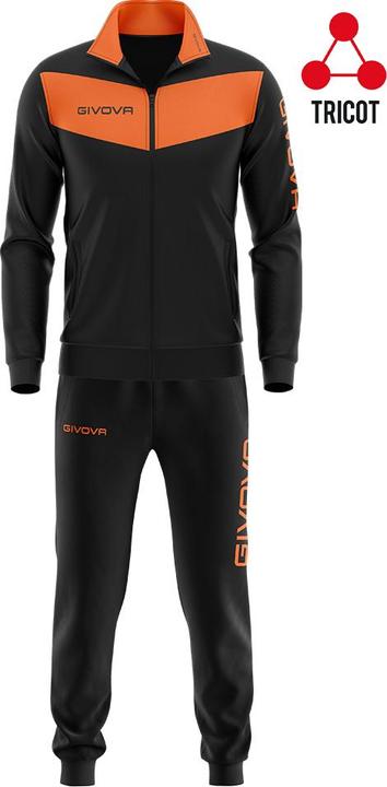 Givova Tuta Visa Fluo Trainingsanzug Schwarz-Orange TR018F 1028 XL (XL)