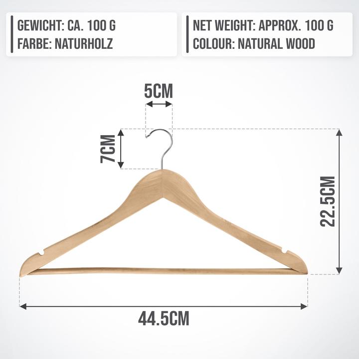 Actual product image Jago Clothes hanger wood 100 pieces nature (100 x)