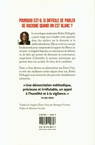 Produktbild Fragilité blanche : ce racisme que les Blancs ne voient pas (Französisch, DiAngelo Robin, 2020)